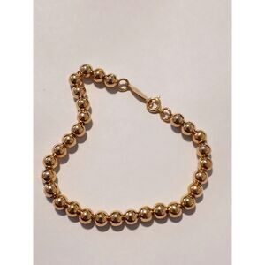 Napier Gold Tone Beaded Bracelet 7.5” Classic Ball Bead Lobster Clasp Signed